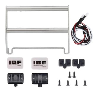 Cản trước chống va chạm bằng thép không gỉ bằng kim loại có đèn LED cho xe bánh xích RC TRX-4 Bronco 1: 10