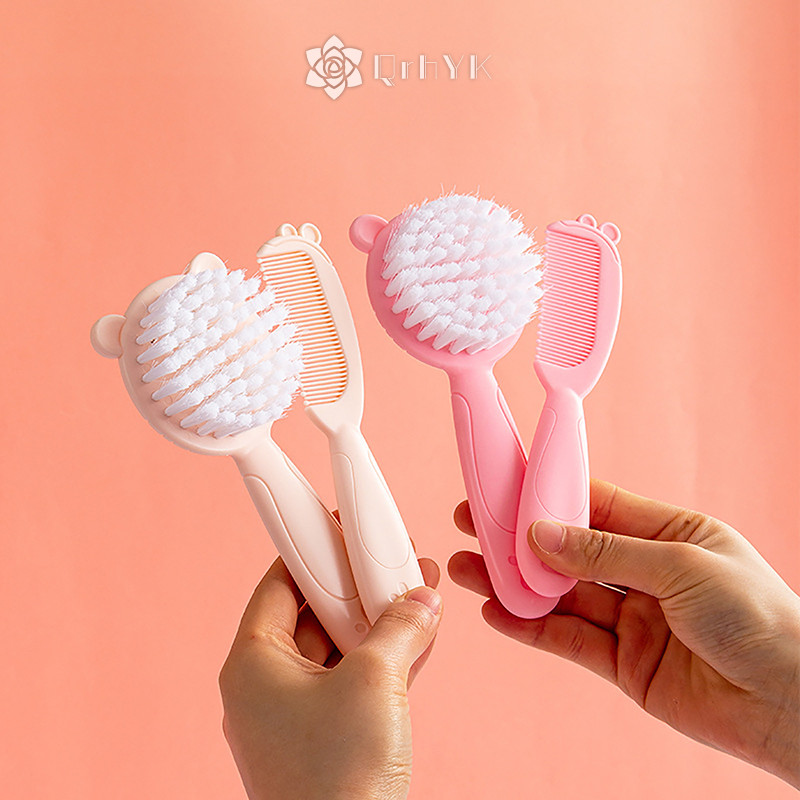 Qrhyk 2 Chiếc Lược Tóc Cho Bé Di Động Sơ Sinh Tập Đi Mềm Nylon Máy Mát Xa Tóc Lược Bộ Bé Kid Chăm Sóc Tóc Tiếp Liệu Mới