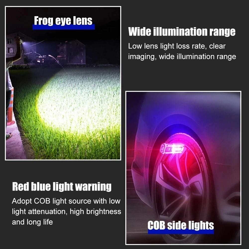 Ecily Đa Năng Mini COB Đèn Pin Di Động Type-C Sạc Nam Châm Mạnh Đèn Làm Việc Đèn Pin Led Công Suất Cao Với Power Bank
