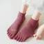MARGREDY 1 Đôi Tất Ngón Chân, Với Ngón Tay Riêng Biệt Tất Cotton Năm Ngón Tay, Thoải Mái Chống Trơn Trượt Màu Trơn Thoáng Khí Thấp Cổ Chân Mùa Hè