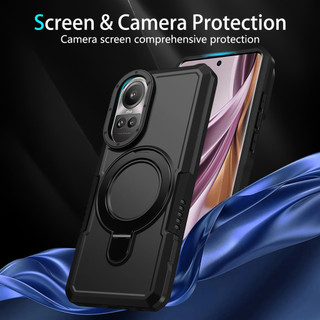 Dành cho OPPO Reno 10 5G / 10 Pro 5G Ốp điện thoại có giá đỡ vòng PC cứng Mặt sau TPU mềm Edge Bảo vệ chống rơi cấp quân sự Vỏ mỏng chống sốc