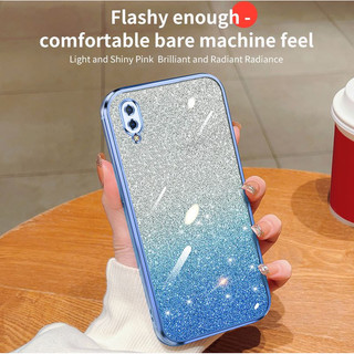 Ốp lưng Huawei y7pro2019 DUB-LX2 DUB-AL20 DUB-AL00 DUB-TL00 Vỏ điện thoại di động màu gradient flash bột mạ điện trong suốt mềm chống rơi ốp điện thoại