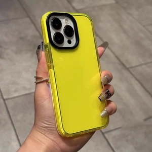 Ốp Điện Thoại Cạnh Màu Vàng Cho iPhone 17 Pro Max 16 Pro Max 15 14 13 12 11 Pro Max Ốp Lưng Bọc Hoàn Toàn Chống Sốc Phía Sau Bìa Mềm