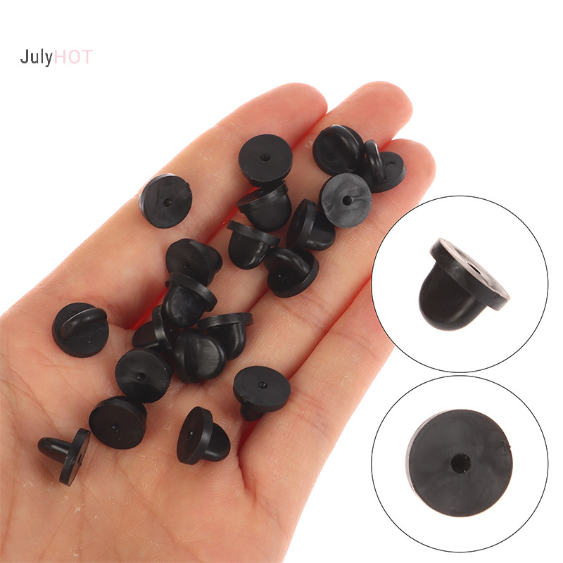 Julyhot 20 Chiếc Màu Đen Trong Suốt Cao Su Trâm Cài Lưng Bóp Huy Hiệu Giá Đỡ Thổ Cẩm Phụ Kiện Massivedeals
