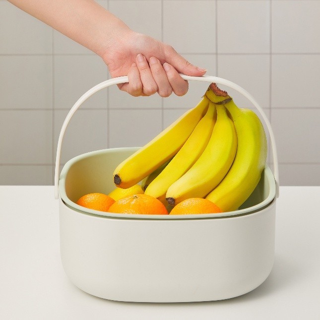 Bộ thau rổ có quai xách Yoko 27cm, Chính hãng  tiêu chuẩn nhật bản, Chất liệu nhựa siêu bền.