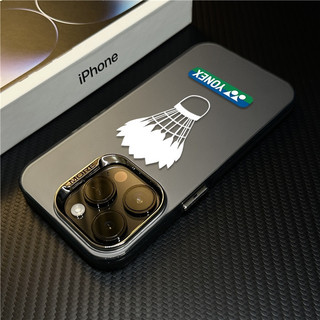 Ốp điện thoại họa tiết cầu lông mạ điện cho iPhone 16 15 13 12 11 Pro Max 14 Plus, chống sốc