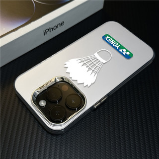 Ốp điện thoại họa tiết cầu lông mạ điện cho iPhone 16 15 13 12 11 Pro Max 14 Plus, chống sốc