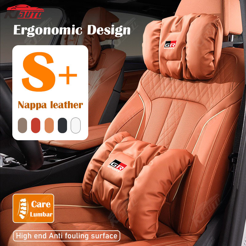 Bộ tựa đầu xe thể thao Toyota GR Bộ hỗ trợ thắt lưng và tựa đầu ô tô bằng da chống vết bẩn Cloud Cotton Làm đầy ghế ngồi ô tô Cổ và Gối thắt lưng