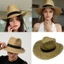 PCF * Mũ rơm dệt Mũ chống nắng đi biển Rỗng ra Sunhat Mũ viền rộng sành điệu