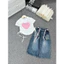 set áo crotop kèm quần đùi jean cao cấp cho bé gái size đại 10-37kg, áo kèm quần short jean