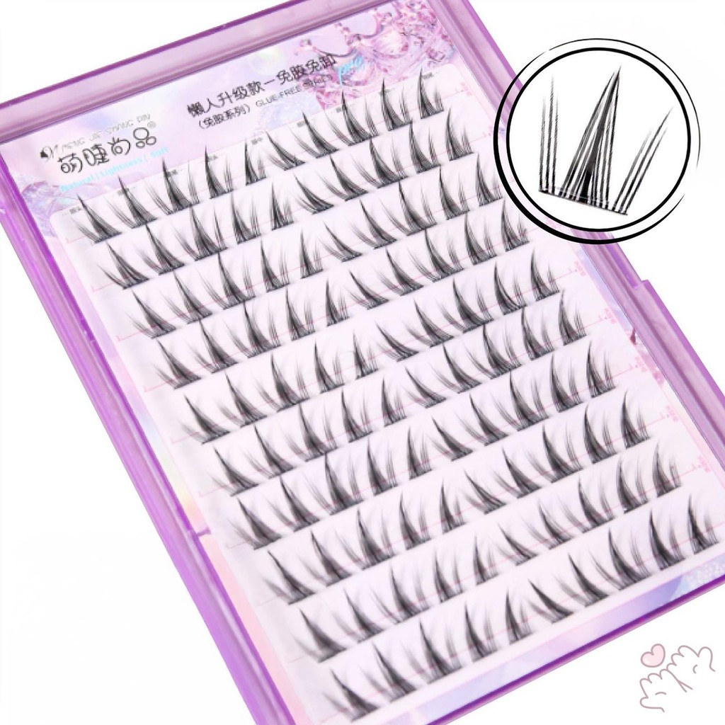 IOIIK 10hàng-- 9-13mm Dense Press on Lash Clusters C Curl Lông mi giả có thể tái sử dụng