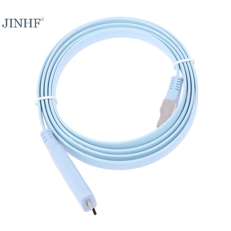 Cáp điều khiển JINHF 1.5m Usb C sang Rj45 Rs232 Bộ chuyển đổi nối tiếp cho bộ định tuyến Rj 45 Cáp dữ liệu Cáp điều khiển Type-C HOT