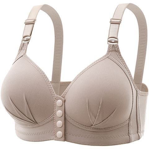 Áo ngực khóa phía trước cỡ lớn mới cho con bú không có vòng thép tập hợp áo vest cốc mỏng phong cách áo ngực mẹ trung niên