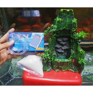 Combo Thác Cát Trang Trí Bể Cá Cảnh Đủ Phụ Kiện (Tặng Kèm Máy, Cát Trắng, Dây, Van Nối)