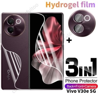 Phim Hydrogel bảo vệ toàn diện mặt trước 3in1 cho Vivo V30e 5G V 30E VivoV30e 5G 2024 Ống kính máy ảnh phía sau Phim bảo vệ màn hình mềm, không phải kính cường lực
