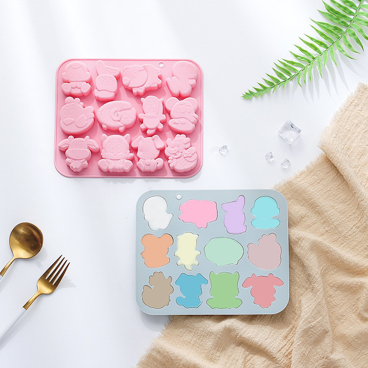 Hoạt Hình 12 Cung Hoàng Đạo Khuôn Silicon Handmade Làm Xà Phòng, Socola, Bánh Mousse, Khuôn DIY Và Dụng Cụ