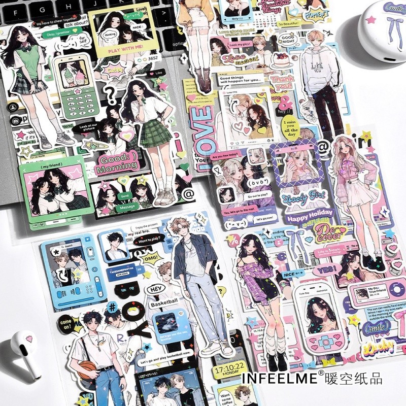 Mr. Paper 2 vé/túi Sticker phim sticker Phong cách hàn quốc Hình dán ...