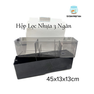 Lọc Tràn Nhựa 3 Ngăn Cho Bể Cá Cảnh (45x13x13cm)