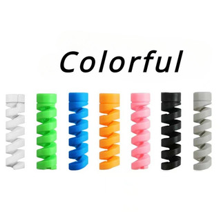 1 Chiếc Đa Năng Xoắn Ốc Cáp Dữ Liệu Bảo Vệ, Cáp Sạc Điện Thoại Di Động Di Động Chống Rỉ Và Phá Dây Bảo Vệ Lưu Trữ Silicon Cáp Cuộn Dây Chống Vỡ