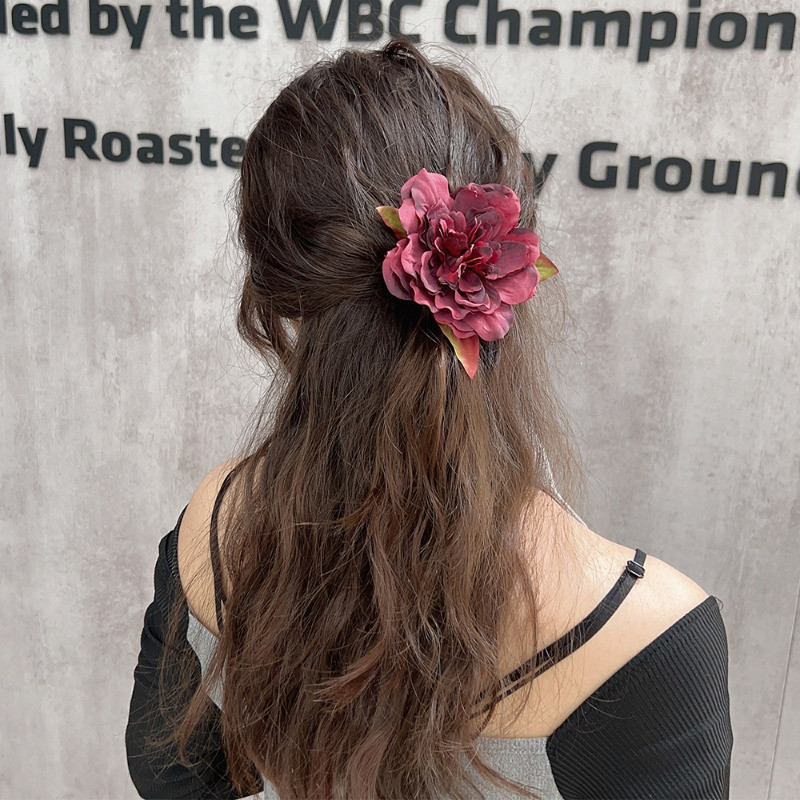 Kẹp Tóc Hoa Mẫu Đơn Nữ - Kẹp Tóc Phong Cách Hàn Quốc Bé Gái - Retro, Thời Trang, Ngọt Ngào, Thanh Lịch - Kỳ Nghỉ Bên Nổ Barrettes - Kẹp Mỏ Vịt - Phụ Kiện Tóc Phổ Biến