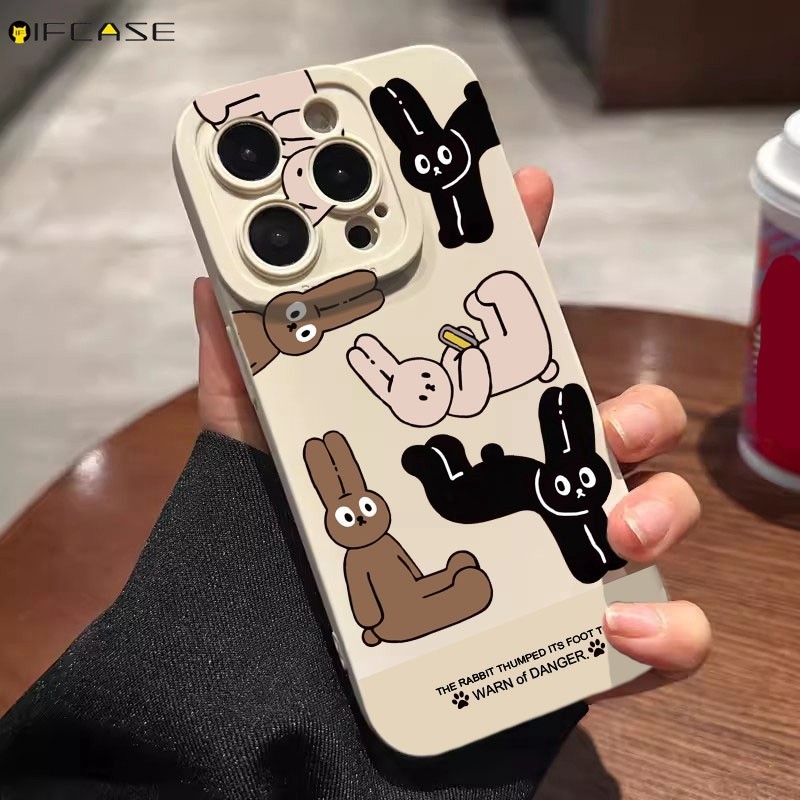 Dành Cho Redmi Note 13 13R 12 Pro Plus 5G 12S 4G 12R Turbo Ốp Điện Thoại Thỏ Ngộ nghĩnh Thỏ Sáng Tạo Hoạt Hình Dễ Thương Mờ Nâu Mờ Đơn Giản Vỏ Silicon Mềm