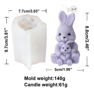 Huggable Bunny Silicone Nến Khuôn Phục Sinh Kudos Tình Yêu Thỏ Hương Thơm Thạch Cao Trang Trí Khuôn DIY Dụng Cụ Handmade