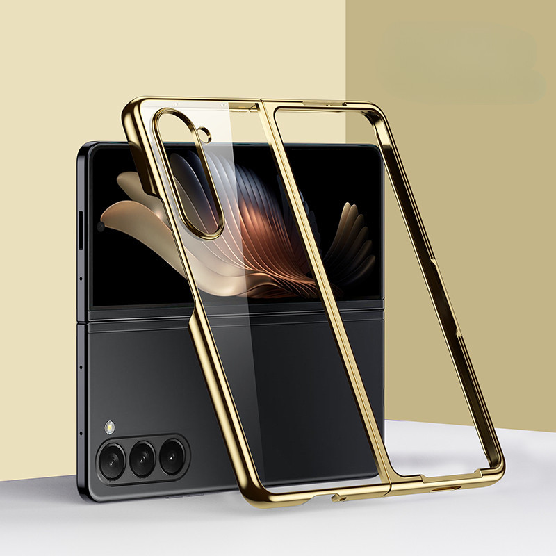 Ốp Điện Thoại Trong Suốt Mạ Điện Cho Samsung Galaxy Z Fold 6 5 4 3 Fold6 Fold5 Fold4 Fold3 Vỏ Cứng Trong Suốt Chống Rơi
