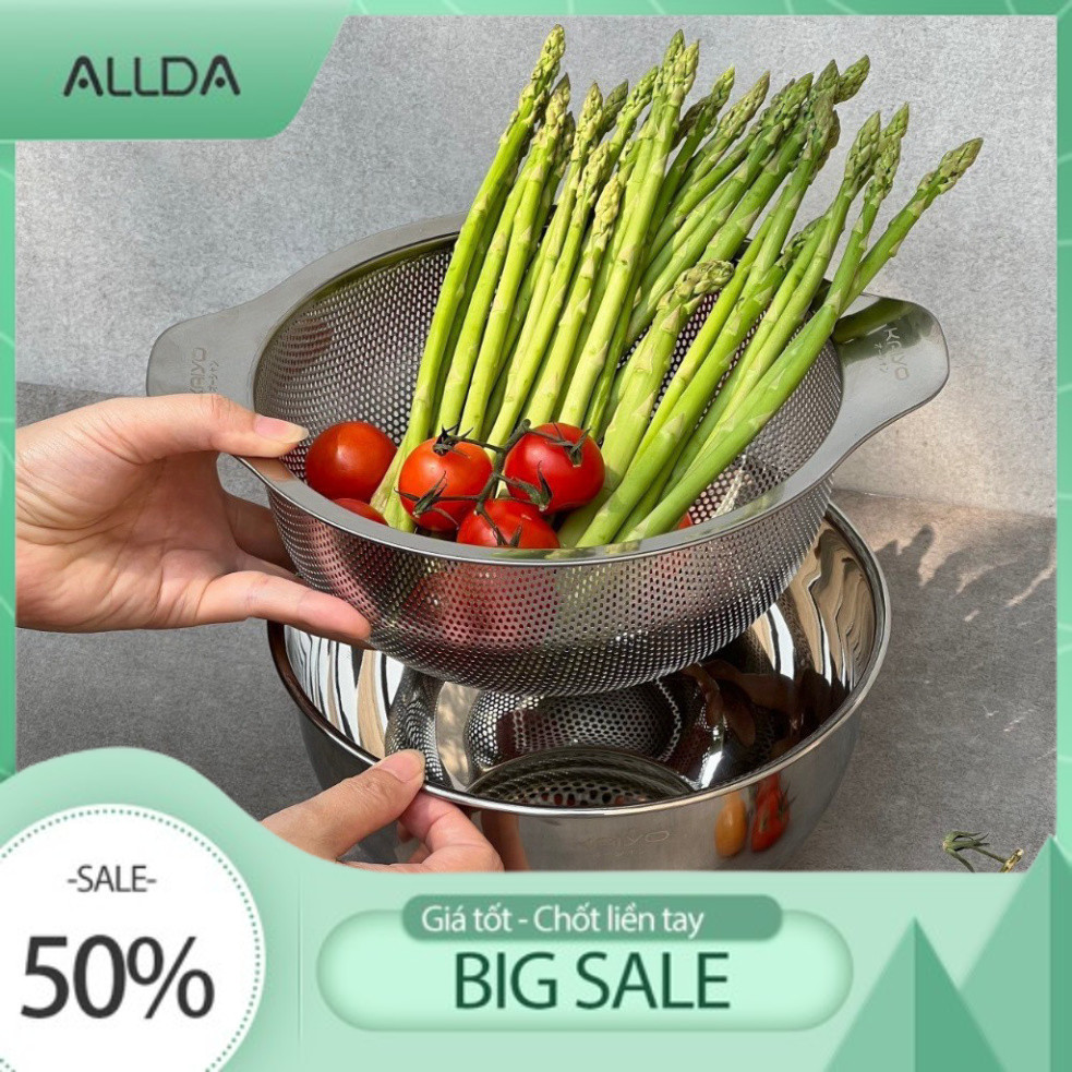 Bộ tô trộn kèm rổ inox Kaiyo - ALLDA | Shopee Việt Nam