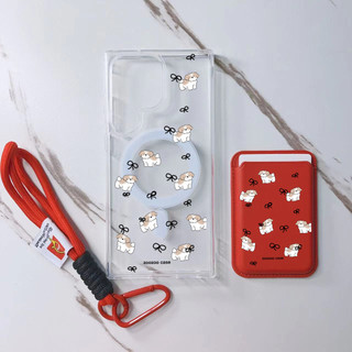 3 Ví Đỏ In Hình Hoạt Hình Cho Samsung s22 s22plus ultra Case Girly S23 S23Plus s23fe s24 s24plus s24ultra Ví Ốp điện thoại