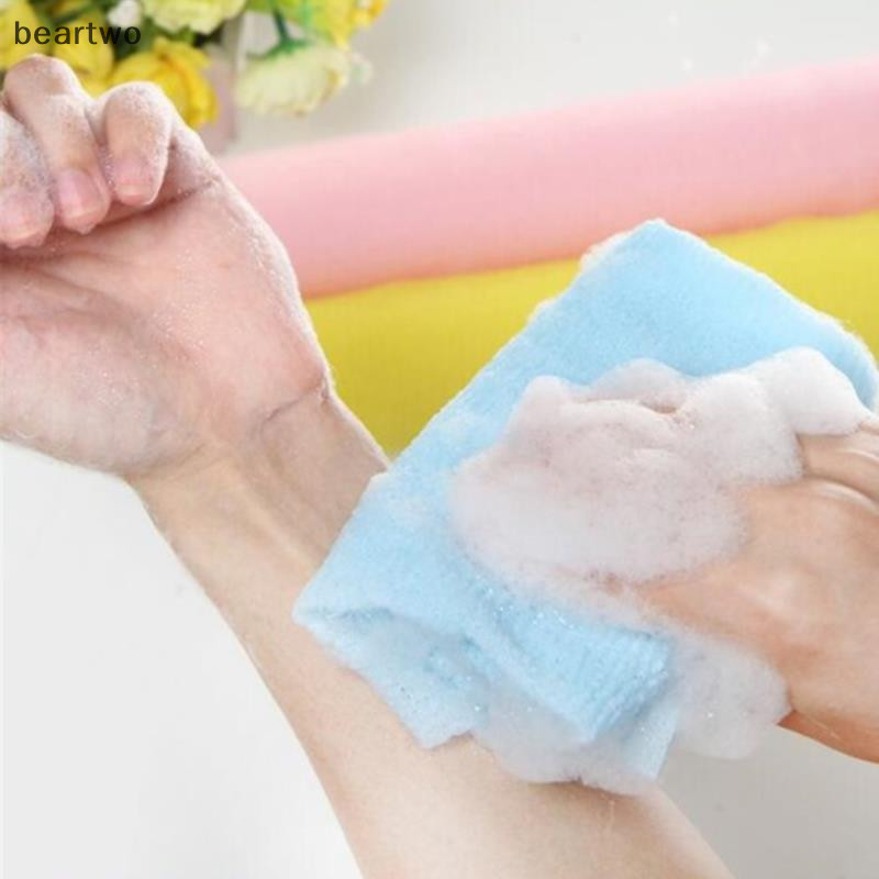 < Beartwo > Khăn Lau Nylon Làm Đẹp Da Cơ Thể Tẩy Tế Bào Chết Tắm Rửa Phòng Tắm Đẹp