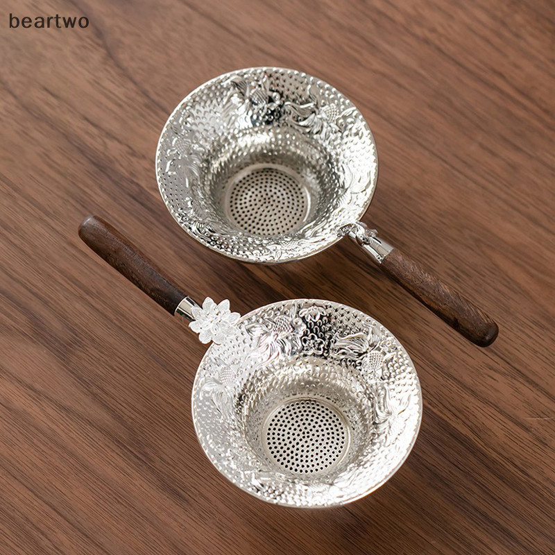 < Beartwo > Lưới kim loại Bộ lọc trà bằng thép không gỉ Sàng lọc Teaware Ren Trà thoát nước hữu ích Phụ kiện nhà bếp Đẹp