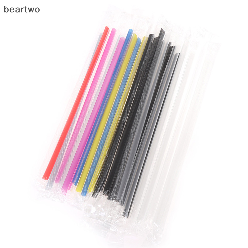 < Beartwo > 100Pc Trong Suốt Bọc Cá Tính Ống Hút Pp Đồ Uống Ống Hút Dự Tiệc Đồ Dùng Đẹp