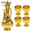 YYlingx [Tất cả đều có trong kho] Ấm Trà, Cốc Đền Vàng Trang Trí Vintage, Cốc Altar Trang Trí Hộ Gia Đình Kính Rượu Cổ Điển