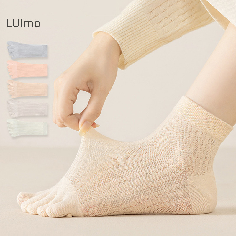 Luimo 5 Ngón Tay Thuyền Sox Nữ Ngón Chân Tất Thời Trang Thoáng Khí Mùa Hè Nữ Cô Gái Siêu Mỏng Cotton Vô Hình Năm Ngón Tất SBS