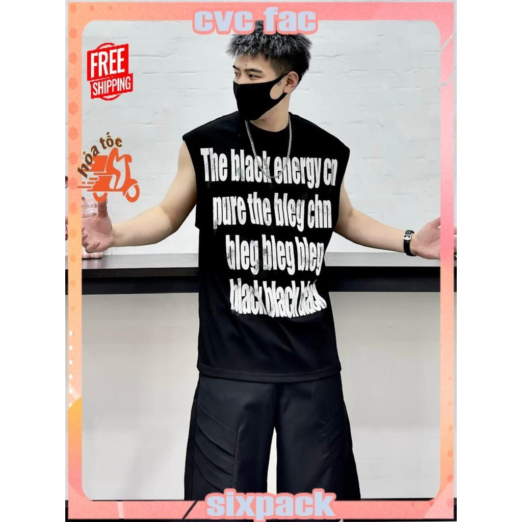 Áo thun Tanktop Cổ tròn in THE BLACK BLEG ICVCVNI Unisex
