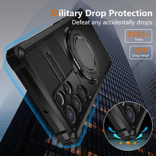 Dành Cho Samsung S22 Ultra / S21 Plus / S23 FE / S24 / S25 / Note 20 Ultra Ốp Lưng Vòng Xoay Từ Tính Đế Mỏng Chống Sốc Quân Sự Hạng Nặng Chống Rơi Bảo Vệ Toàn Thân