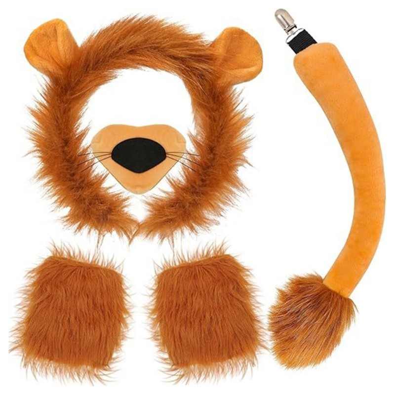 Yoioi Halloween Sư Tử Trang Phục Bộ Trang Phục Cho Bé Sinh Nhật Halloween Sư Tử Trang Phục Sư Tử Băng Đô Quấn Tóc Đuôi Nơ