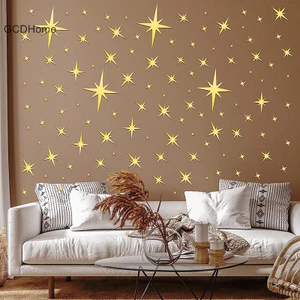 Gcdhome 42 Tờ Ngôi Sao Sáng Tạo Acrylic Có Thể Tháo Rời Gương Kẻ Sọc Dán Tường DIY Lễ Hội Trang Trí Nhà Cửa HOT Dán