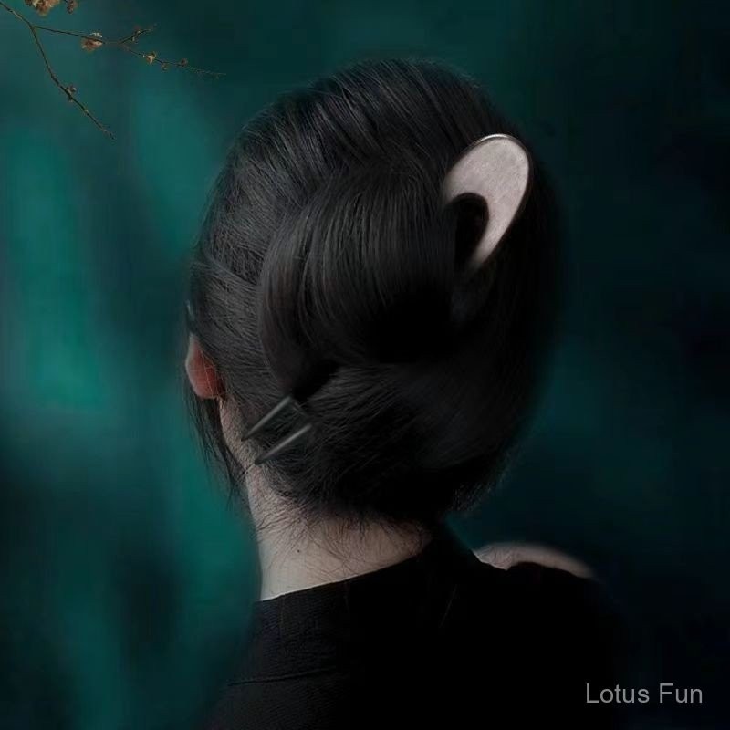 Tím Ánh Sáng Mun Hình Chữ U Kẹp Tóc Cổ Điển Trung Quốc Handmade Trơn Kẹp Tóc Người Mới Kẹp Tóc Hàng Ngày Sườn Xám Hanfu Phụ Kiện