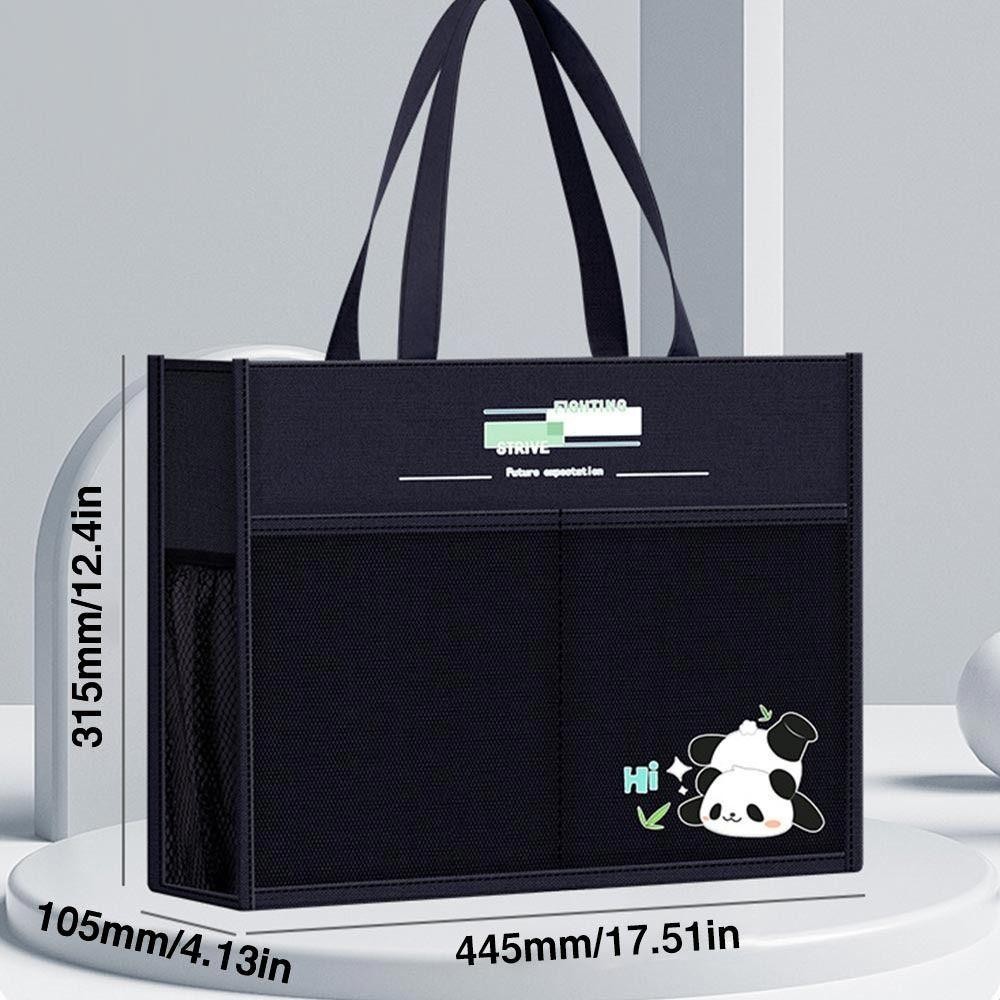 Túi đi học Tote TUYỆT VỜI, Túi dạy kèm dung lượng lớn di động, Túi đựng hồ sơ Panda A3 hoạt hình nhiều lớp sáng tạo dành cho học sinh