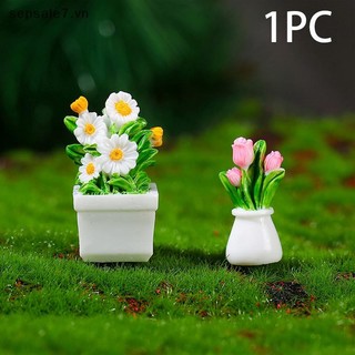 [ToyFeb] 1 Cây trồng trong chậu Mô phỏng Nhà búp bê mới Chậu thu nhỏ cho cây xanh trong chậu Nội thất nhà búp bê Trang trí nội thất {vn}