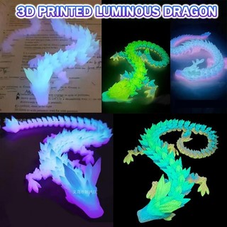 3D In Hình Dạ Quang Hình Rồng Khớp Di Động Pha Lê Trang Trí Đèn Ngủ Cầu Vồng saixit2vn