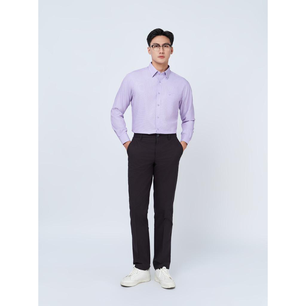 Sơ mi dài tay vạt tròn VIETTIEN vải Viscose phom REGULAR VT00000316