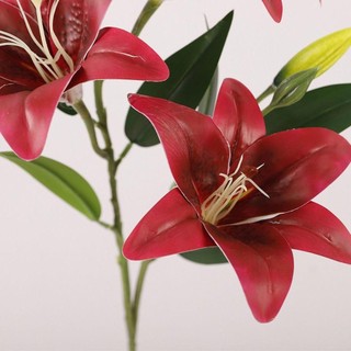 FASHIONEXPRESS Nhánh Hoa Nhân Tạo Lụa Lilium Browniii 80cm, Nhựa Thanh Lịch, Cảm Ứng Thật, Handmade, Trang Trí Văn Phòng/Nhà