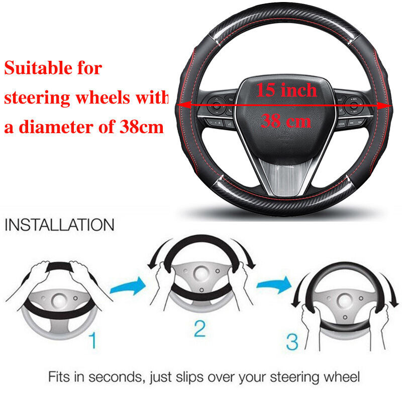 Bọc vô lăng ô tô bằng da carbon cho Honda, cho Accord City, Civic, Brio, CRV, BRV, URV, HRV, Jazz, Odyssey, Vezel, Stream, CRZ, Jade, Mobilio
