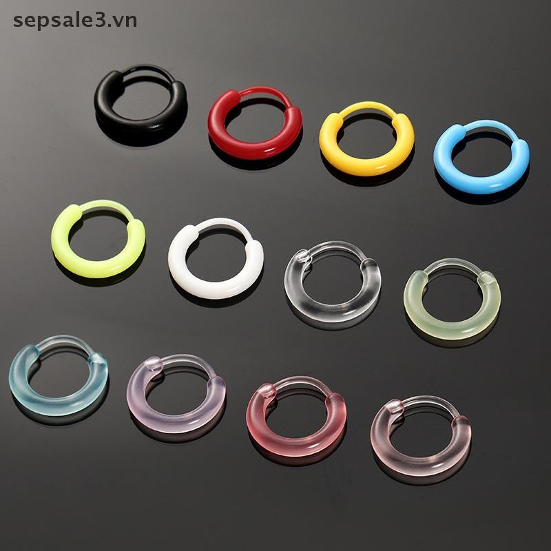 # Sepsale # 10 Chiếc Bông Tai Vòng Nhựa Nhiều Màu Sắc Bông Tai Nhỏ Dễ Thương Cho Nữ Bé Gái Khóa Tai Đa Năng Đơn Giản Phụ Kiện Trang Sức Quà Tặng.