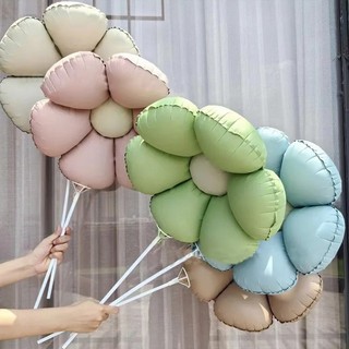 Bong Bóng Hoa Nhiều Màu Sắc Macaron Daisy Nhôm Lá Bóng Phụ Kiện Tiệc Sinh Nhật