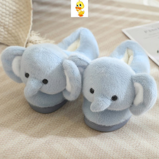 Plus ✨Dép Sang Trọng Hình Voi Hoạt Hình – Giày Nhà Sang Trọng Kawaii Đế Chống Trơn Trượt, Dép Cotton Mềm Thoáng Khí, Quà Sinh Nhật Dễ Thương Cho Cô ấy / Anh ấy COD
