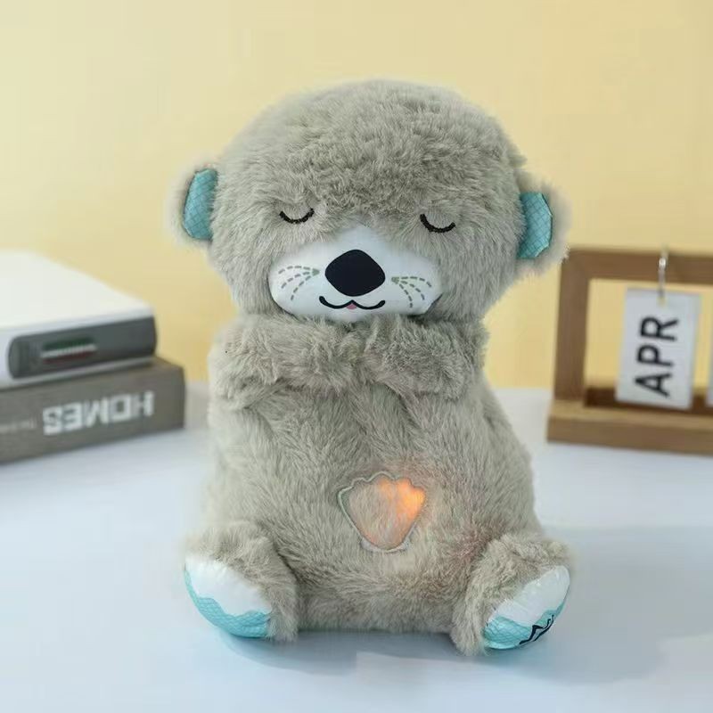 Gấu Bông Ru Ngủ Nhịp Thở Hình Rái Cá Có Đèn, Nhạc Ru Ngủ,Động Tác Hít Thở Tạo Cảm Giác Cho Bé Ngủ Nhanh Và Ngủ Ngon