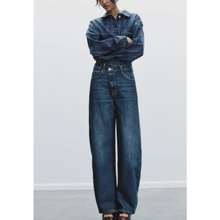 Zara Spring Sản phẩm mới dành cho nữ Retro Casual All-Match Mid-Waist Loose Jeans6688010